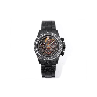 ROLEX THE COSMOGRAPH DAYTONA SKELETON WATCH FEATURES A FORGED CARBON FIBER CASE AND BRACELET m326938-0005